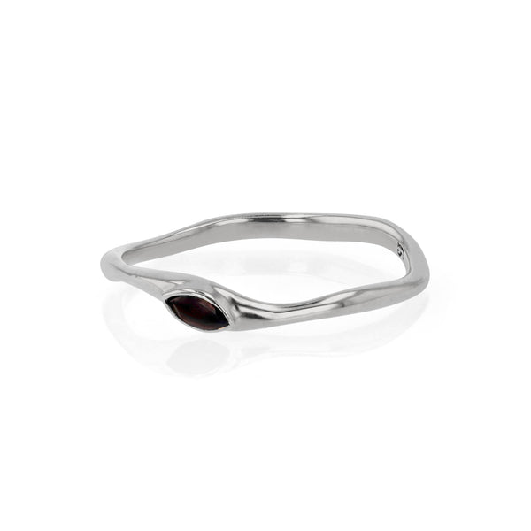 Winedark Form Ring Silver | Sarah & Sebastian