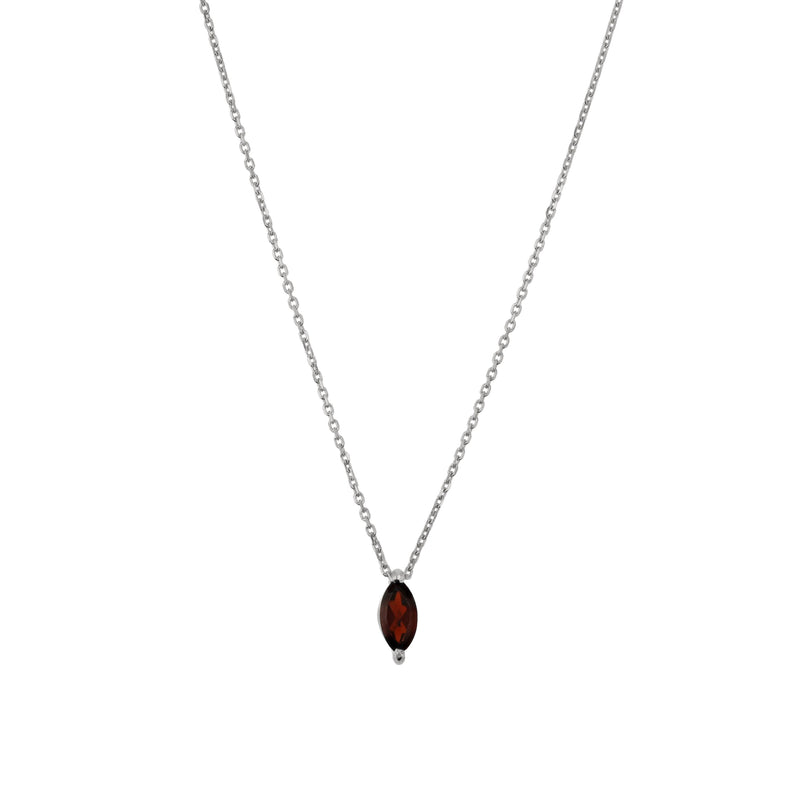 Winedark Garnet Necklace Silver | Sarah & Sebastian