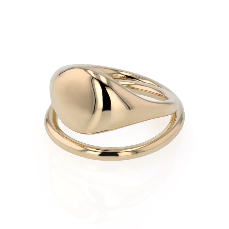 Cast Round Signet Ring Gold | Sarah & Sebastian